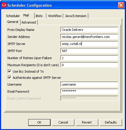Obiee Scheduler Configuration Mail