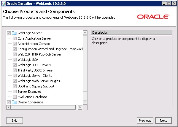 Weblogic Installer 10.3.6 Component