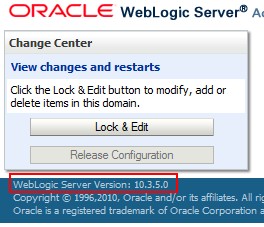Weblogic Version Console