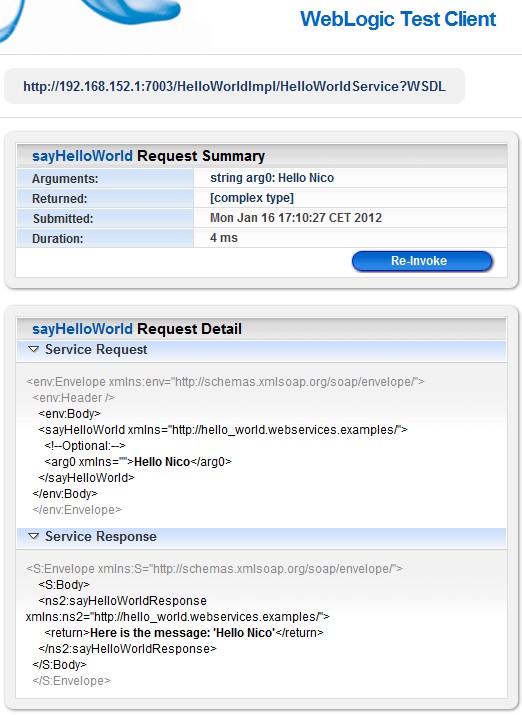 Weblogic Web Service Testing Test Client